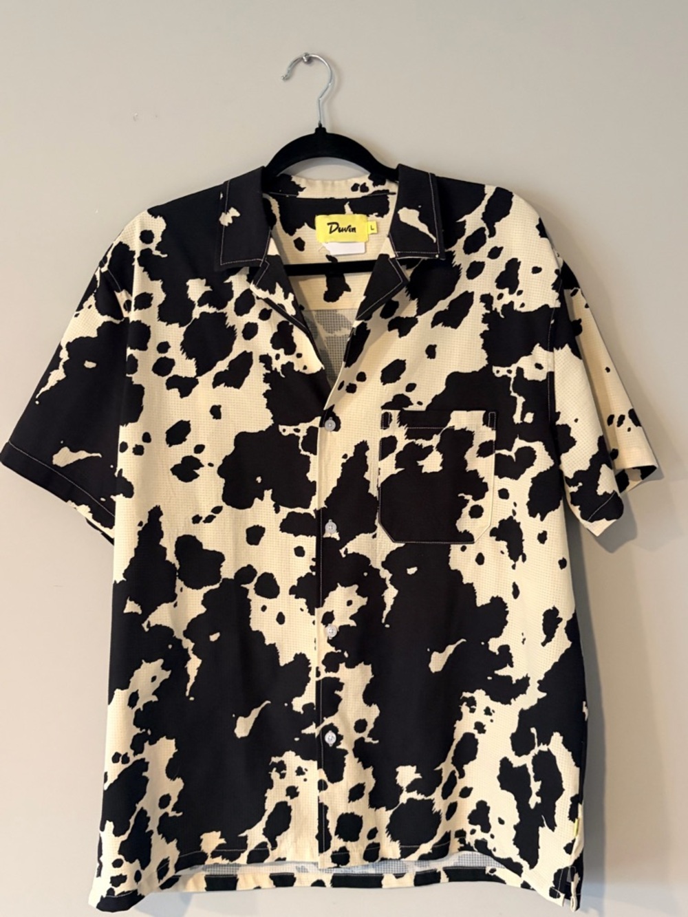 Cow Print Shirt. L